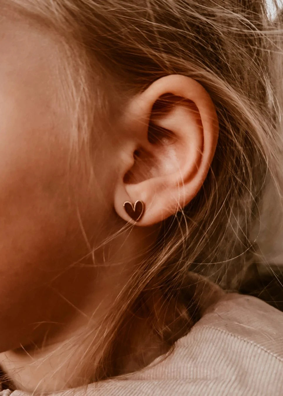 Bērnu auskari Organic Heart, Studs Earings, Mrs.Ertha, ER1424