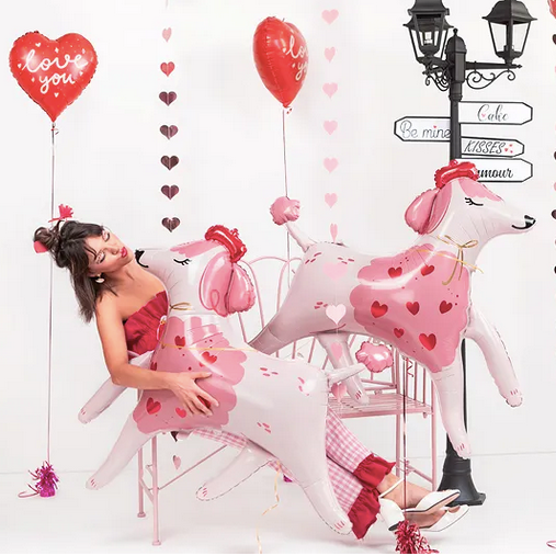 Liels folija balons Pūdelis - pildāms ar gaisu vai hēliju, 119 x 108cm, Hēlija baloni Liepājā