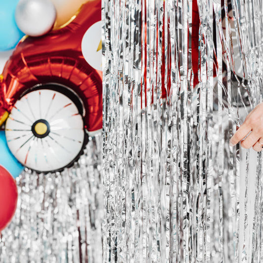 Svētku aizkari folija - Party Deco Party Curtain, silver, CRT-018