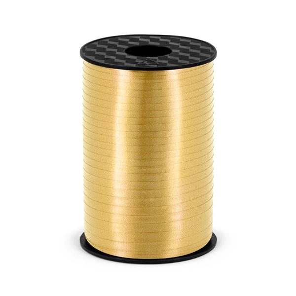 Zelta plasmasas dāvanu lente - Plastic Ribbon,  PRP5-019, gold, 5mm/225m