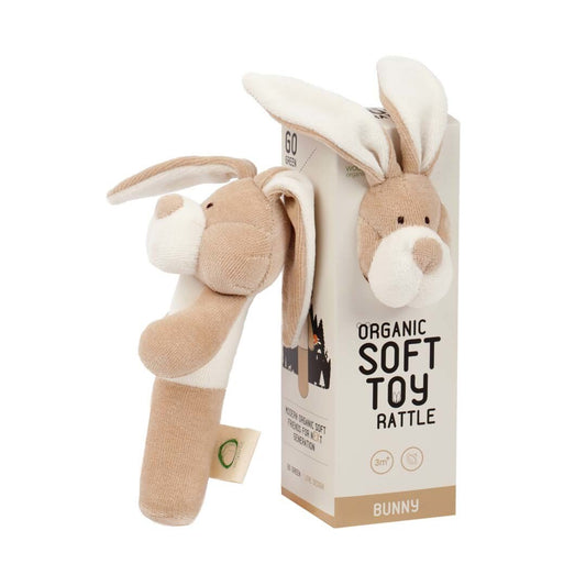 Grabulis Zaķis, Rattle Toy Bunny, Wooly Organic, WO203