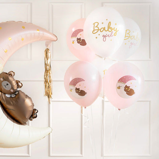 Balons - Lācis uz mēness, Pale Pink, rozā, 30cm