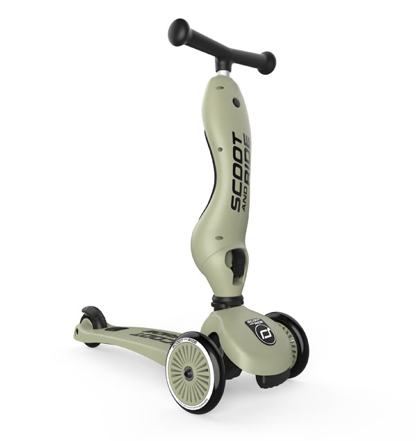 Transformējams skrejritenis Highway Kick 1, 2in1, Olive, Scoot and Ride