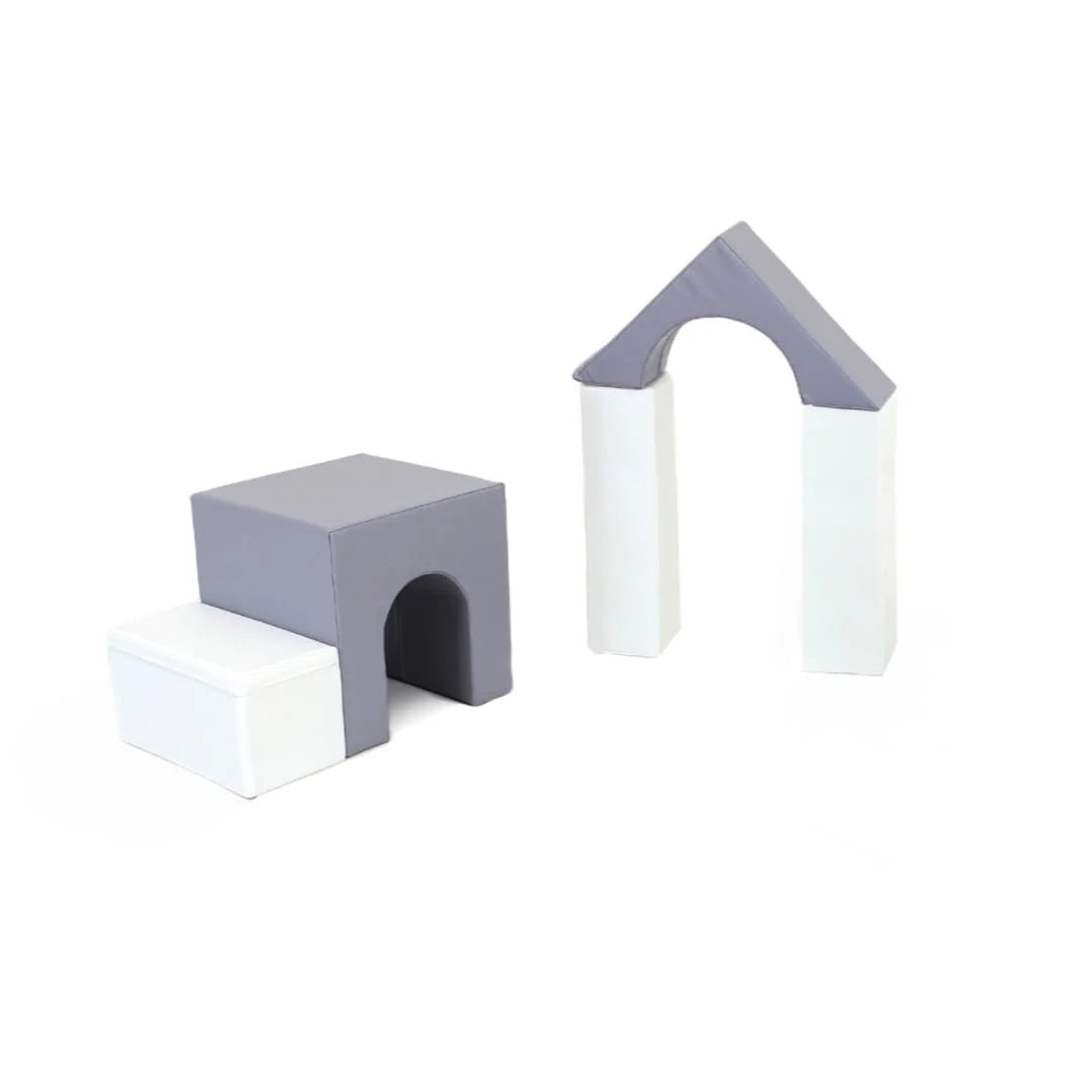 Mīkstie kluči Challenger Set Soft Play, IGLU - White and Grey, balts un pelēks