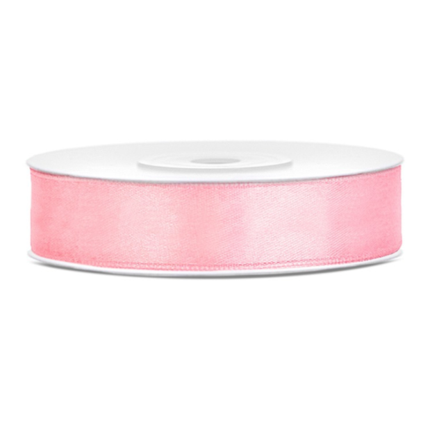 Rozā satīna lente - Satin Ribbon, 
TS12-081J, White, 12mm/25cm