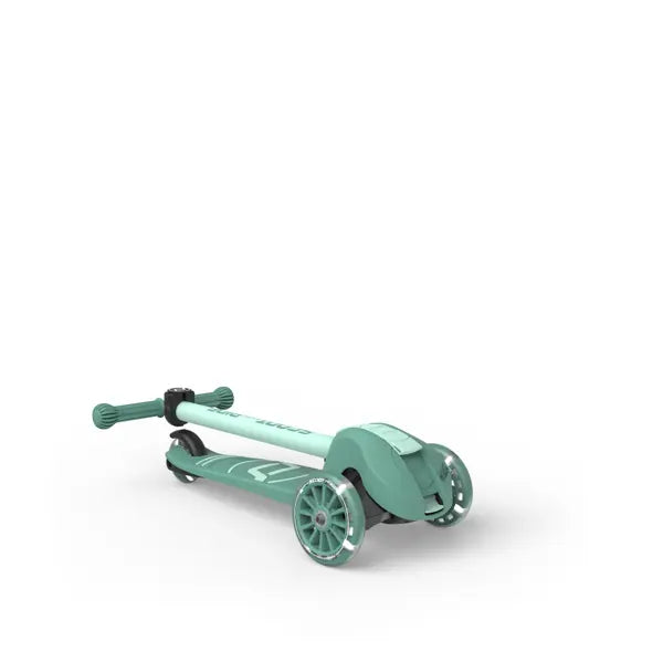 Bērnu skrejritenis zaļš, Highwaykick 3 S LED, Forest, Scoot and Ride, 00939