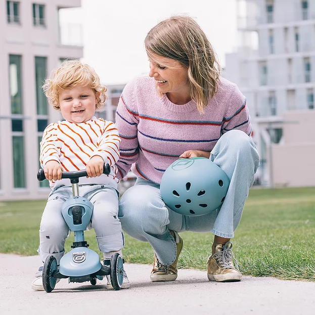 Bērnu ķivere zila, Helmet Steel, Scoot and Ride, 96369