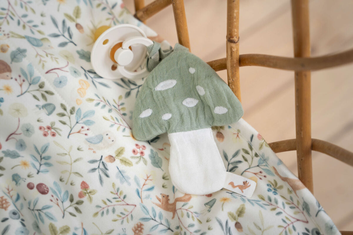 Mīļlupatiņa - knupīša turētājs Mushroom, Pacifier cloth muslin, Little Dutch, TE21204030