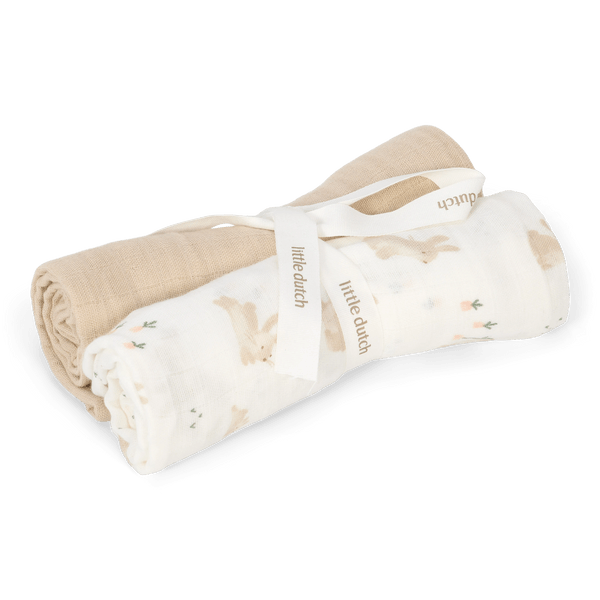 Muslīna kokvilnas autiņi Muslin Swaddles, Baby Bunny, Little Dutch, TE51895033