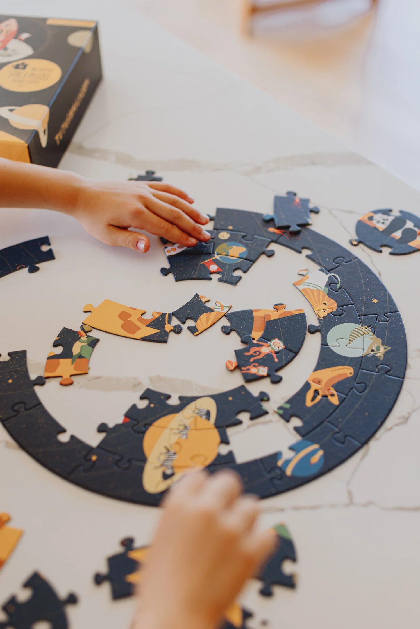 Divpusēja puzle Kosmoss, Space Puzzle, Tu Tu Family, puzles berniem
