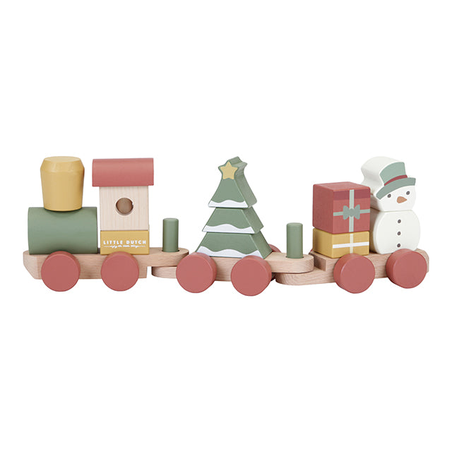 Ziemassvētku koka vilciens, Christmas Stacking Train, Little Dutch. LD4861
