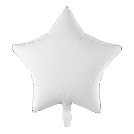 Zvaigzne - folija balons, balts, 48cm, FB3P-008, Hēlija baloni Liepājā