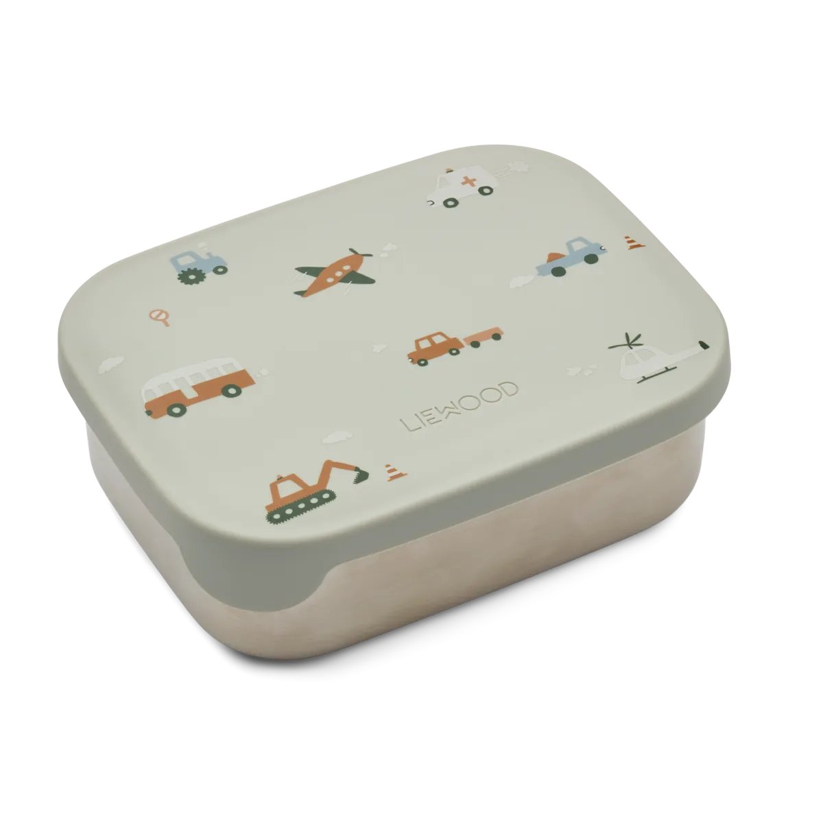 DRĪZUMĀ - Bērnu pusdienu kārba Arthur Printed Lunchbox, Vehicles/dove blue mix, Liewood