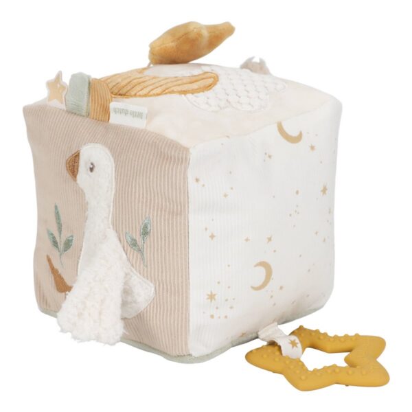 Mīkstais aktivitāšu kubs Newborn Naturals, Soft Activity Cube, Little Dutch