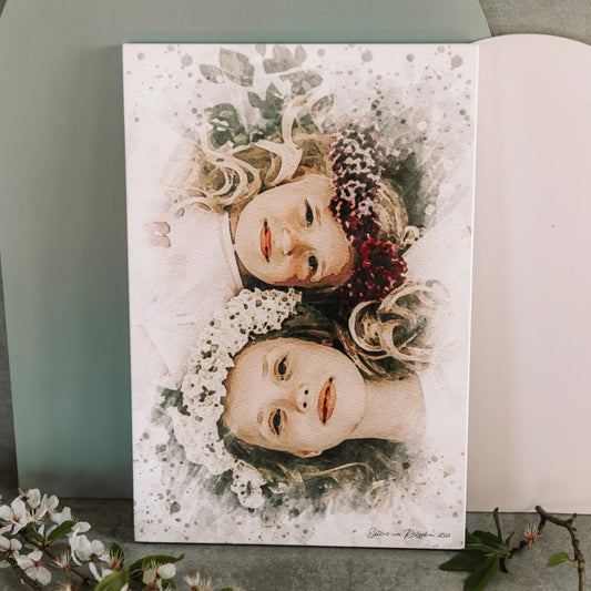 Koka dekors - ūdenskrāsu stila zīmējums no bildes, Veco Dēļu bekoord