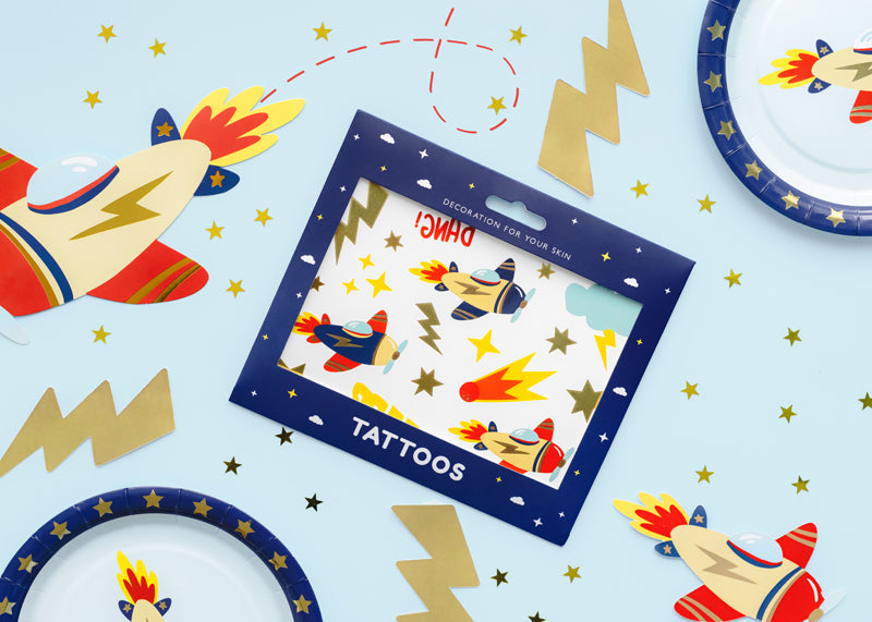 Bērnu tetovējumi - Lidmašīnas, Kids temporary Tattoos Airplanes