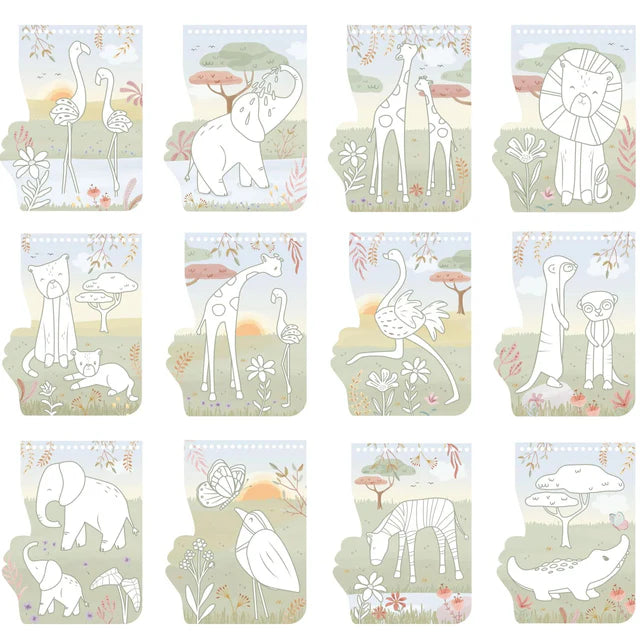 Krāsojamā grāmata Flamingo Safari Friends, Coloring Book, Little Dutch, Artikuls: BT126906