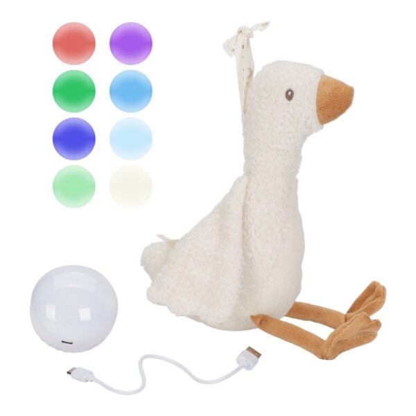 Miega rotaļlieta Cuddle Goose Light & Sound ar gaismu un skaņu, Little Dutch
