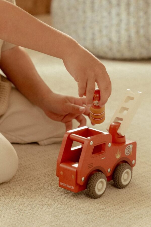 Koka ugunsdzēsēju auto, Wooden Fire Truck, Little Dutch