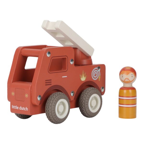 Koka ugunsdzēsēju auto, Wooden Fire Truck, Little Dutch