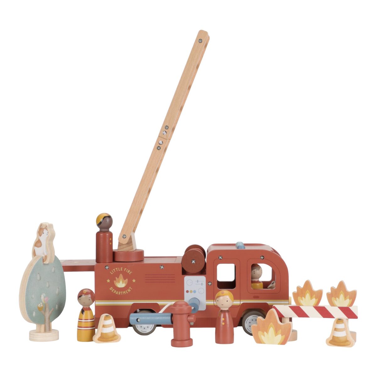 Koka Ugunsdzēsēja auto komplekts, Fire Truck Set, Little Dutch