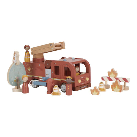 Koka Ugunsdzēsēja auto komplekts, Fire Truck Set, Little Dutch