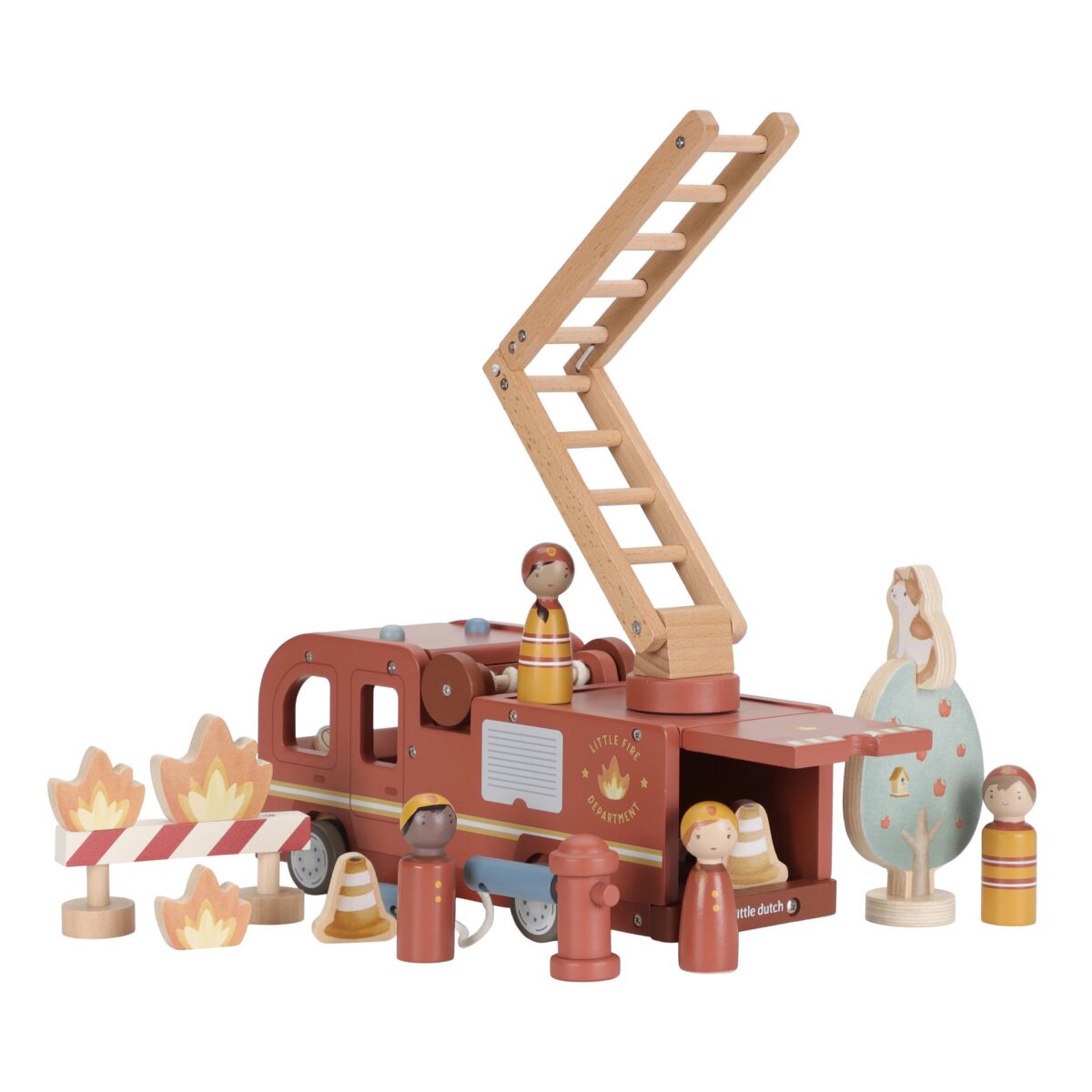Koka Ugunsdzēsēja auto komplekts, Fire Truck Set, Little Dutch