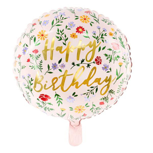 Folija balons Happy Birthday- pildāms ar  hēliju, 45cm, FB48