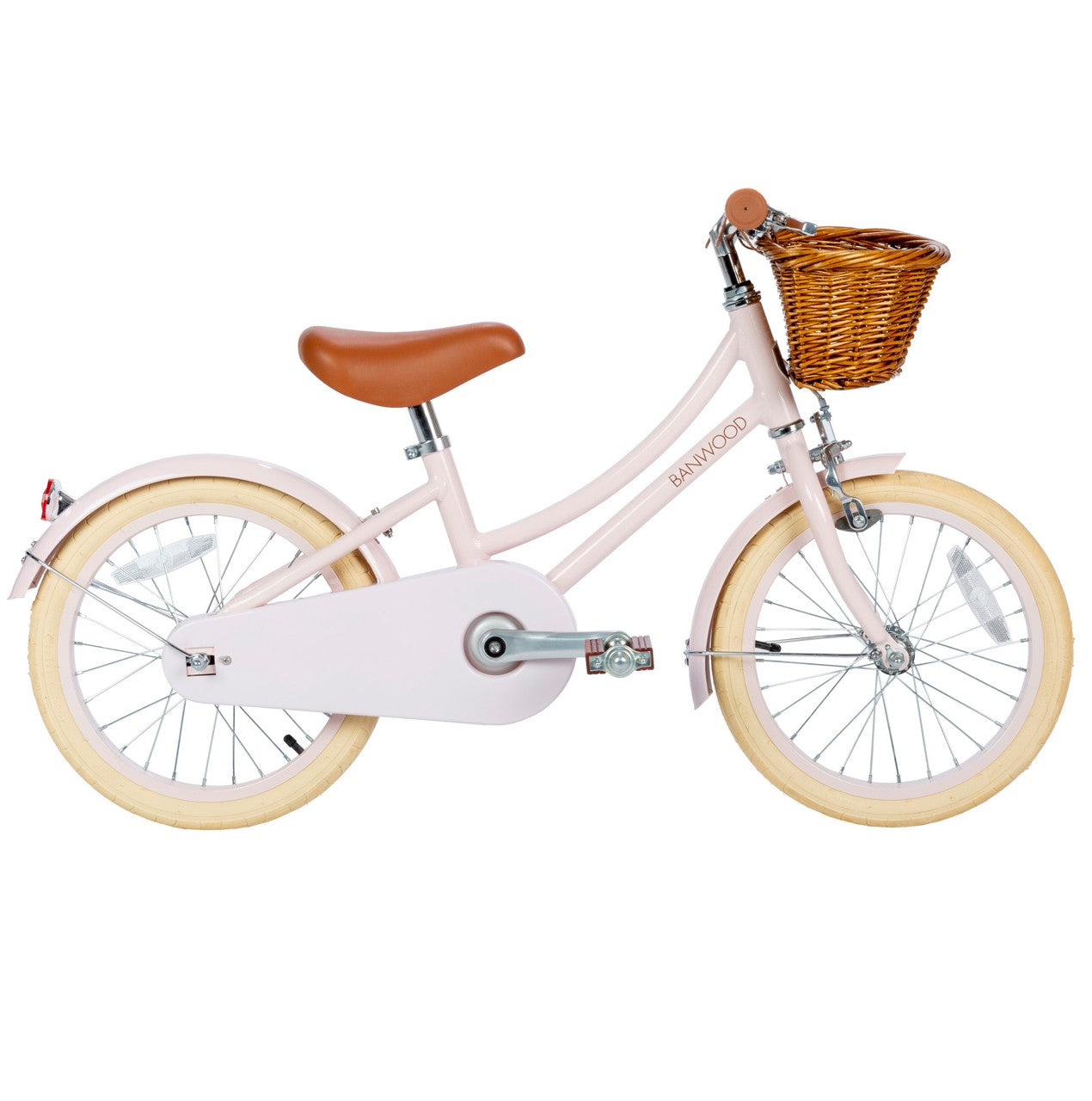 Bērnu divritenis ar pītu grozu, rozā, Classic Bike Vintage Pink, Banwood