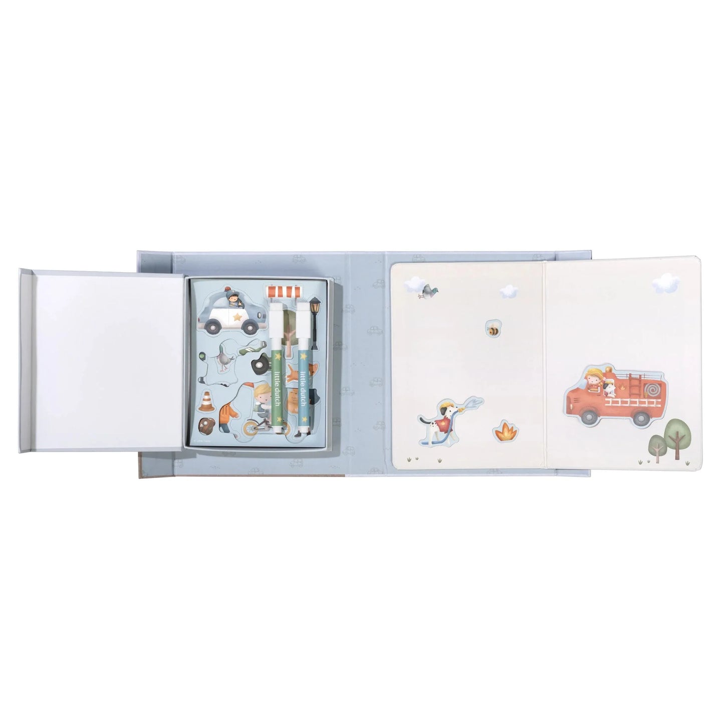 Radošais magnētu un zīmēšanas komplekts Magnet & Draw Set, Jim & Vehicles, Little Dutch, Artikuls: BT126895