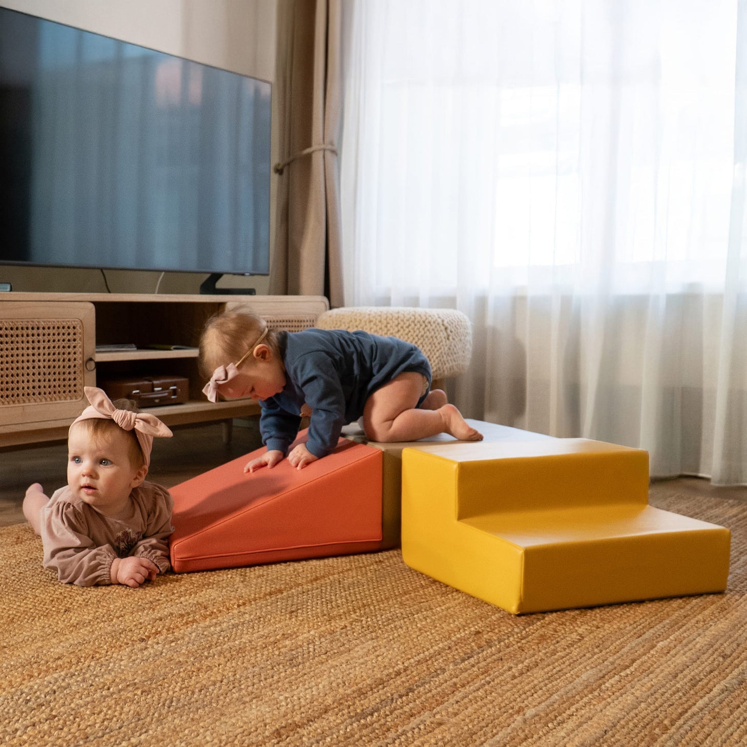 Mīkstie kluči Mini Climbie Soft Play, IGLU - pasteļa rozā, SET_27_09