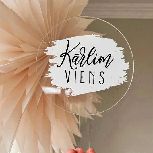 Personalizēts bērna dzimšanas dienas kūkas dekors - toperis, Veco Dēļu dekors