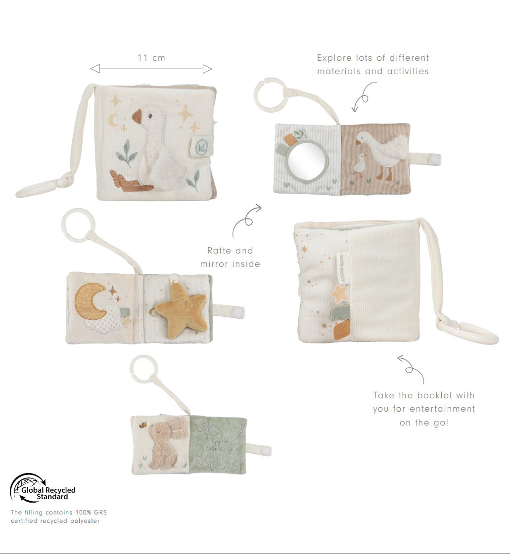 Mīkstā grāmata Newborn Naturals, Soft activity Booklet, Little Dutch