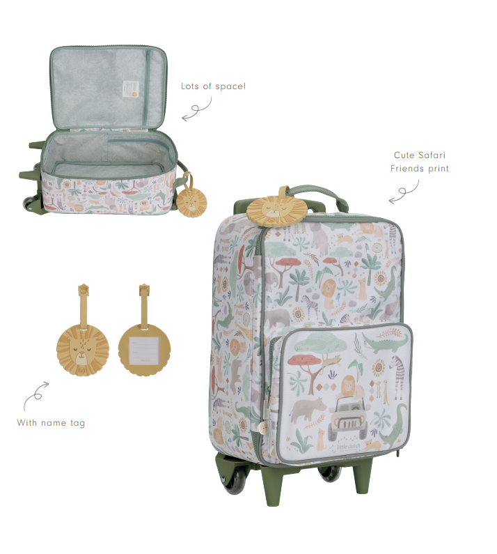 Bērnu koferis/čemodāns Safari Friends, Suitcase, Little Dutch, ld4924
