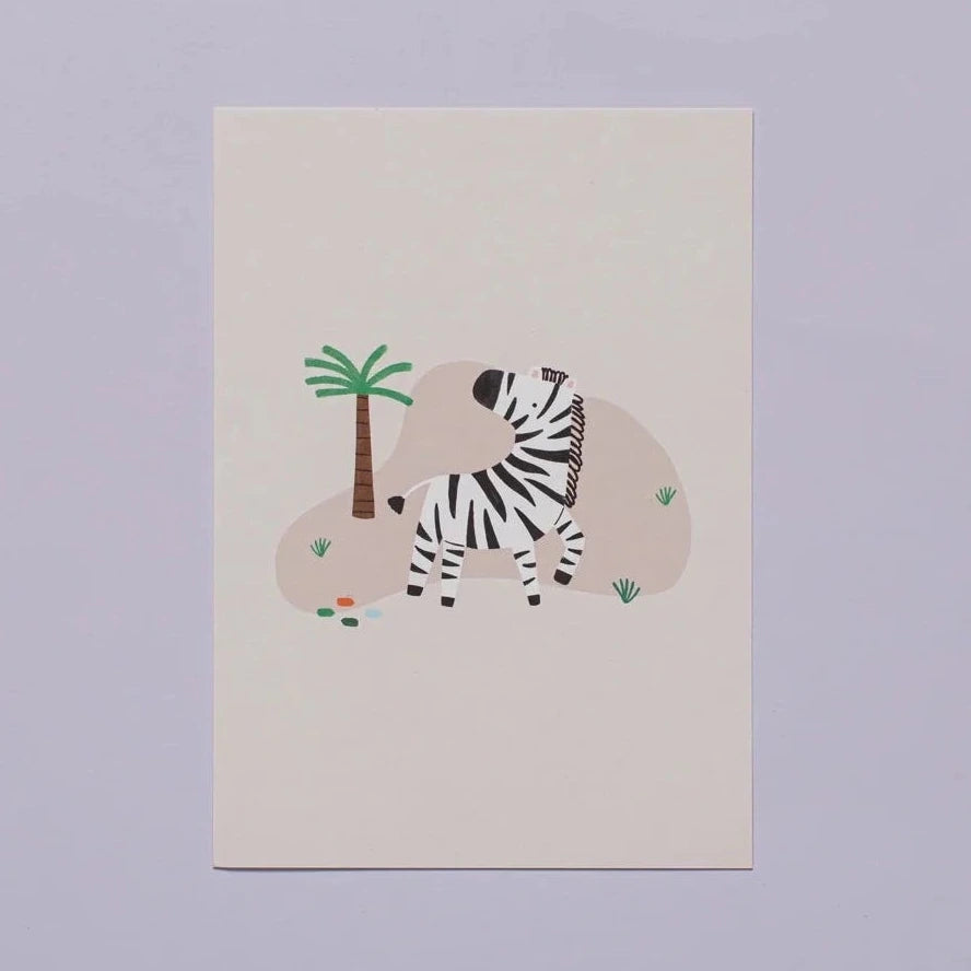Apsveikuma kartīte Zebra, Tu Tu Family x Manilla