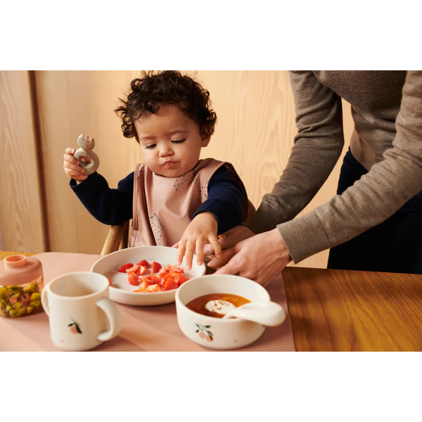 Silikona trauku komplekts bērniem Peach / Sea shell mix, Vivi Printed Tableware Set, Liewood
