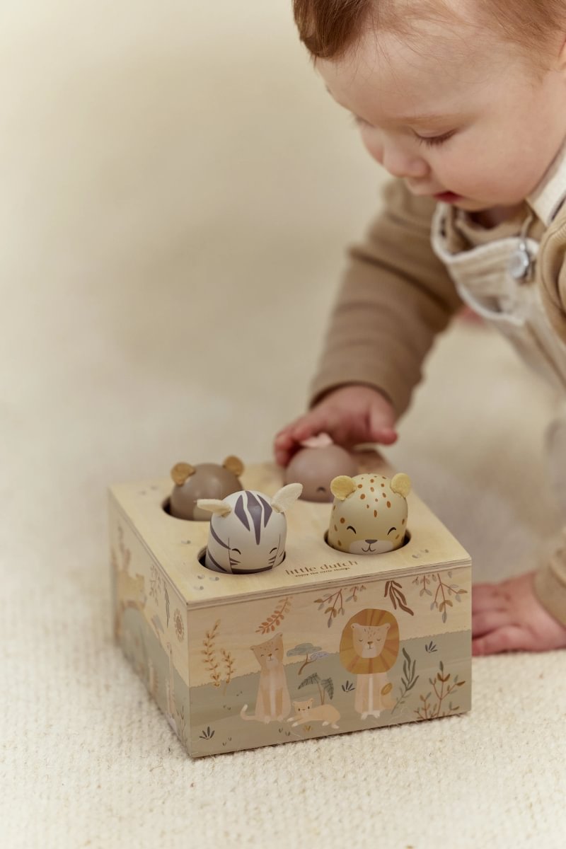 Koka izlecošie dzīvnieciņi Safari Friends, Pop-up Toy, Little Dutch