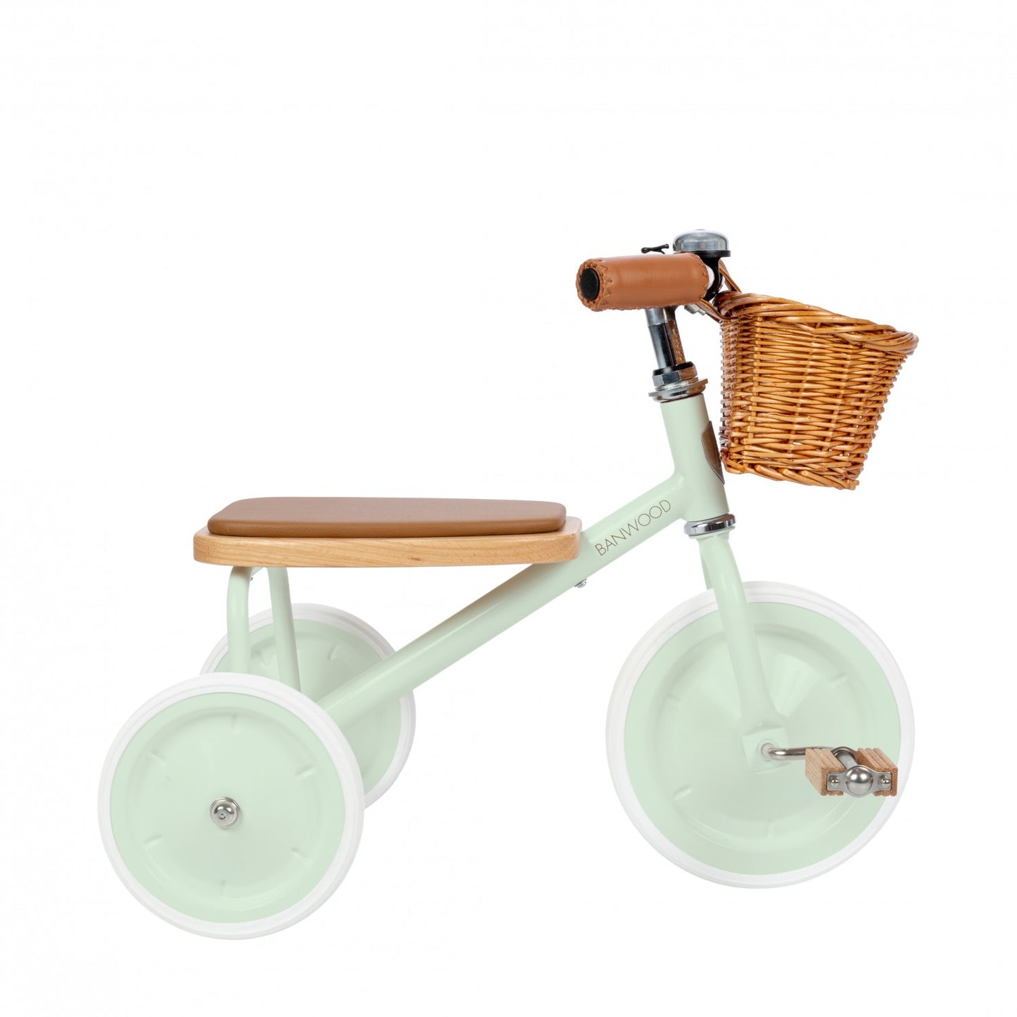 Bērnu trīsritenis ar pītu grozu, Pale Mint, Banwood, Trike