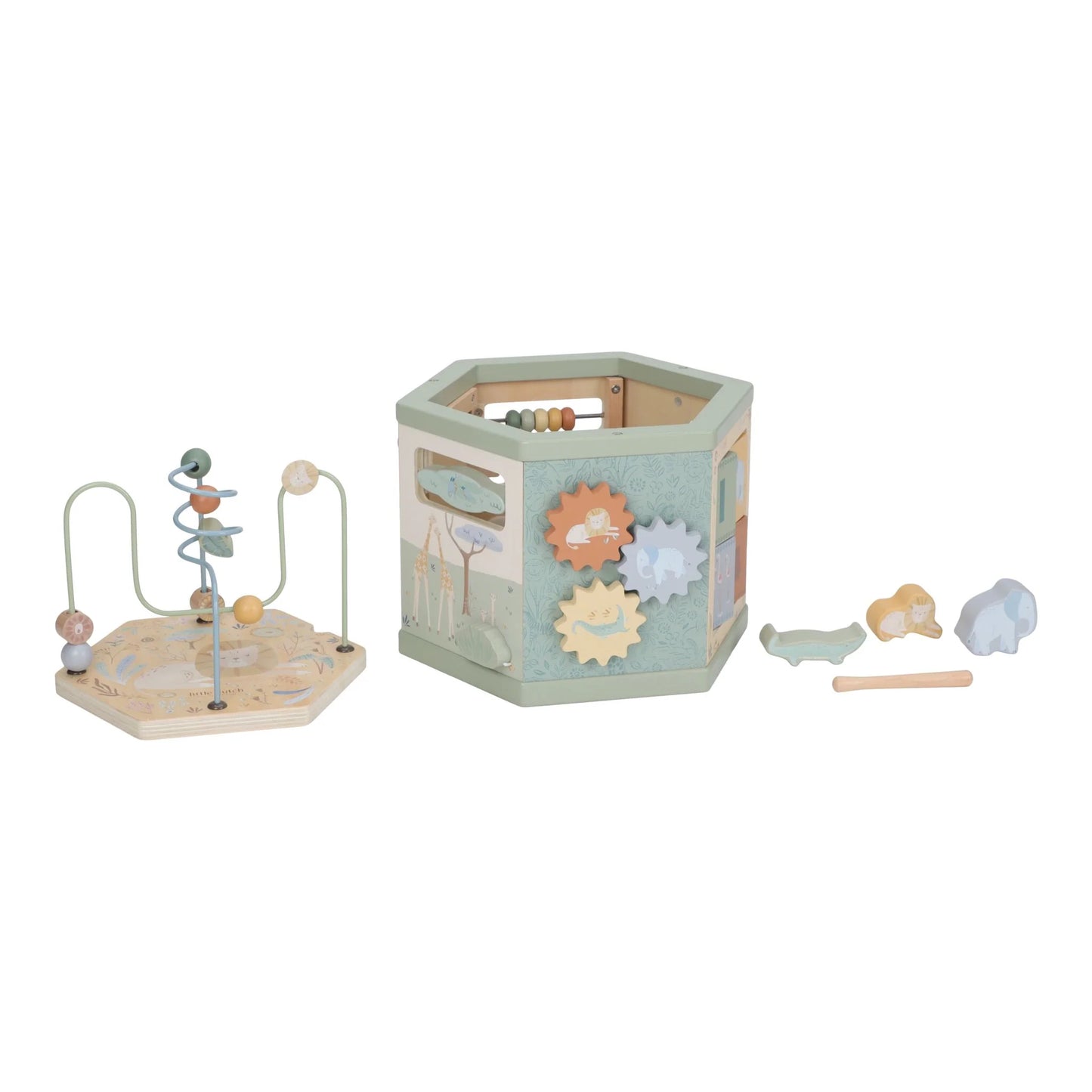Aktivitāšu kubs, sešstūra, Safari Friends, Activity Cube Hexagon, Little Dutch
