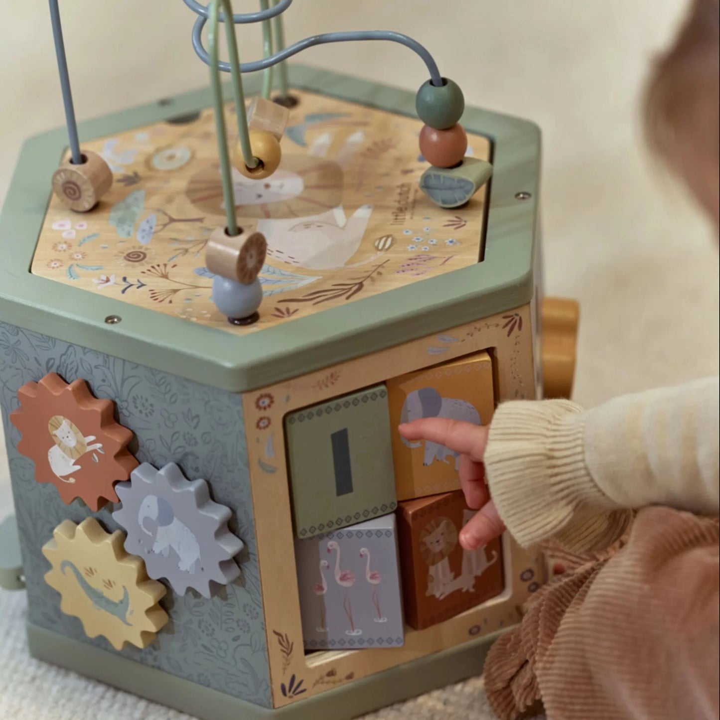 Aktivitāšu kubs, sešstūra, Safari Friends, Activity Cube Hexagon, Little Dutch