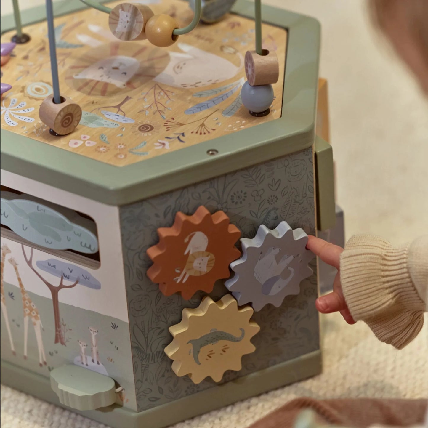 Aktivitāšu kubs, sešstūra, Safari Friends, Activity Cube Hexagon, Little Dutch