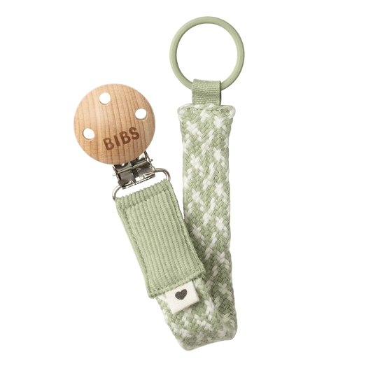 Knupīša klipsis Pacifier Clip - Sage / Ivory, BIBS, 5713795220793