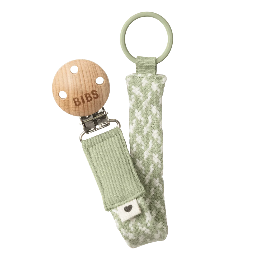 Knupīša klipsis Pacifier Clip - Sage / Ivory, BIBS