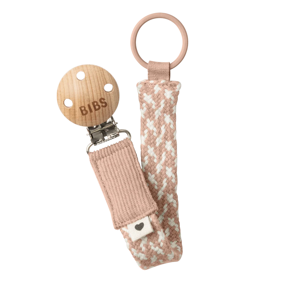 Knupīša klipsis Pacifier Clip - Blush / Ivory, BIBS