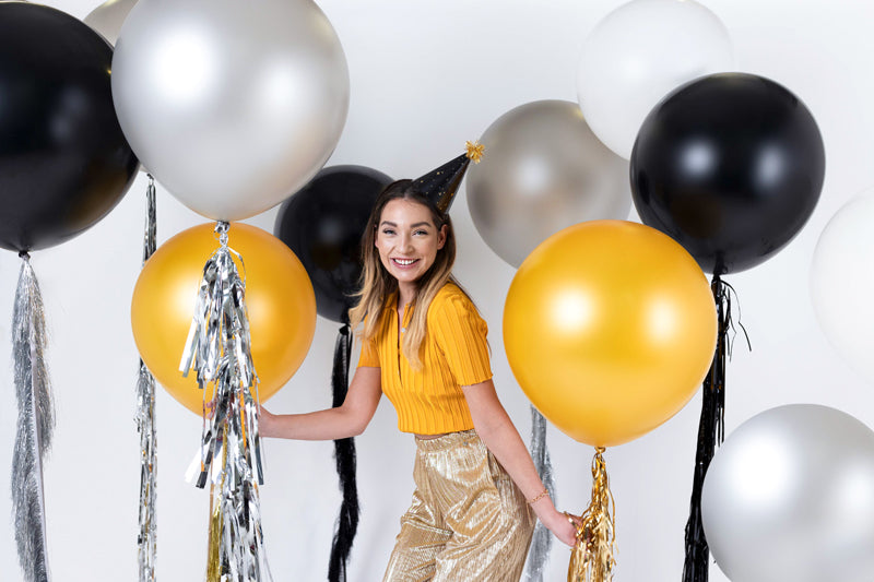Apaļais balons Round Balloon, Pastel Black, 60cm, Hēlija baloni Liepājā