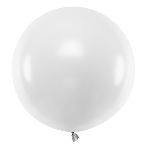 Apaļais balons Round Balloon, Pastel Pure White, 60cm, OLBOM-008, Hēlija baloni Liepājā