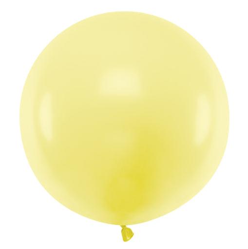 Apaļais balons Round Balloon, Pastel Light-Yellow, 60cm, OLBOM-084J, Hēlija baloni Liepājā
