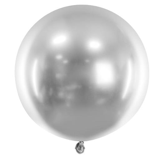Apaļais balons Round Balloon, Silver, 60cm, OLBOM-G-018, Hēlija baloni Liepājā
