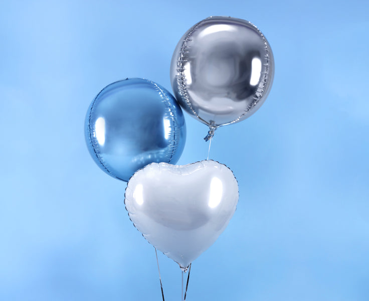 Bumba - folija balons, sudraba, 40cm, Ball Balloon, SIlver, FB13M-018, Party Deco