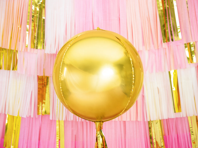 Bumba - apaļš folija balons, zelts, 40cm, FB13M-019_01, Hēlija baloni Liepājā